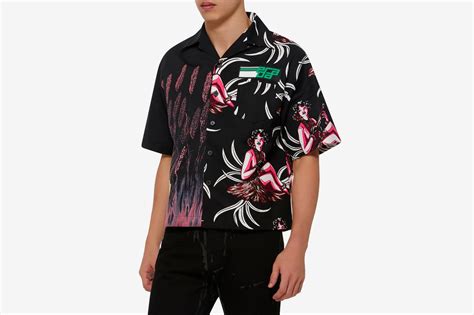 prada t-shirt fw18|Prada Fall/Winter 2018 Hawaiian Cotton Shirt .